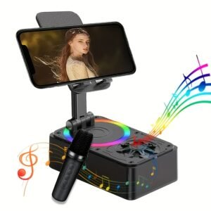 K98 Foldable Rotating Phone Stand with 360° Bluetooth Speaker