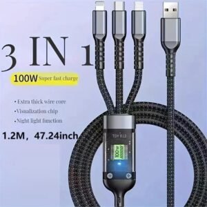 100W Charger, 3-in-1 Charging Cable