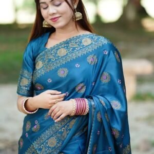 Japani Silk Skin Print Sharee with Blouse Piece