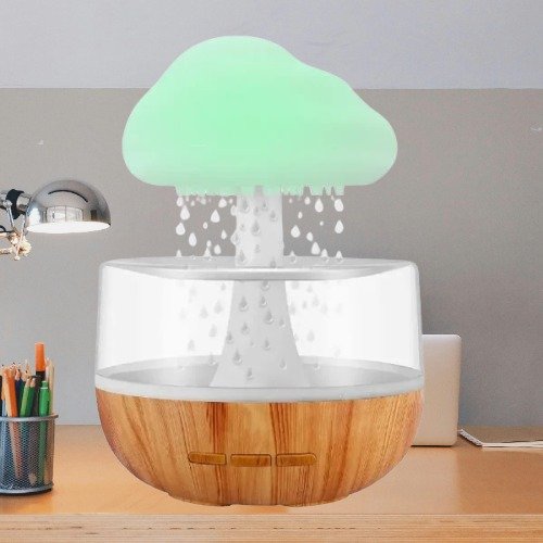 Rain Cloud Night Light Humidifier with Raining Water Drop Sound Oil Diffuser for Bedroom