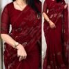 Pure jorjet with digital print saree and blouse unstitched